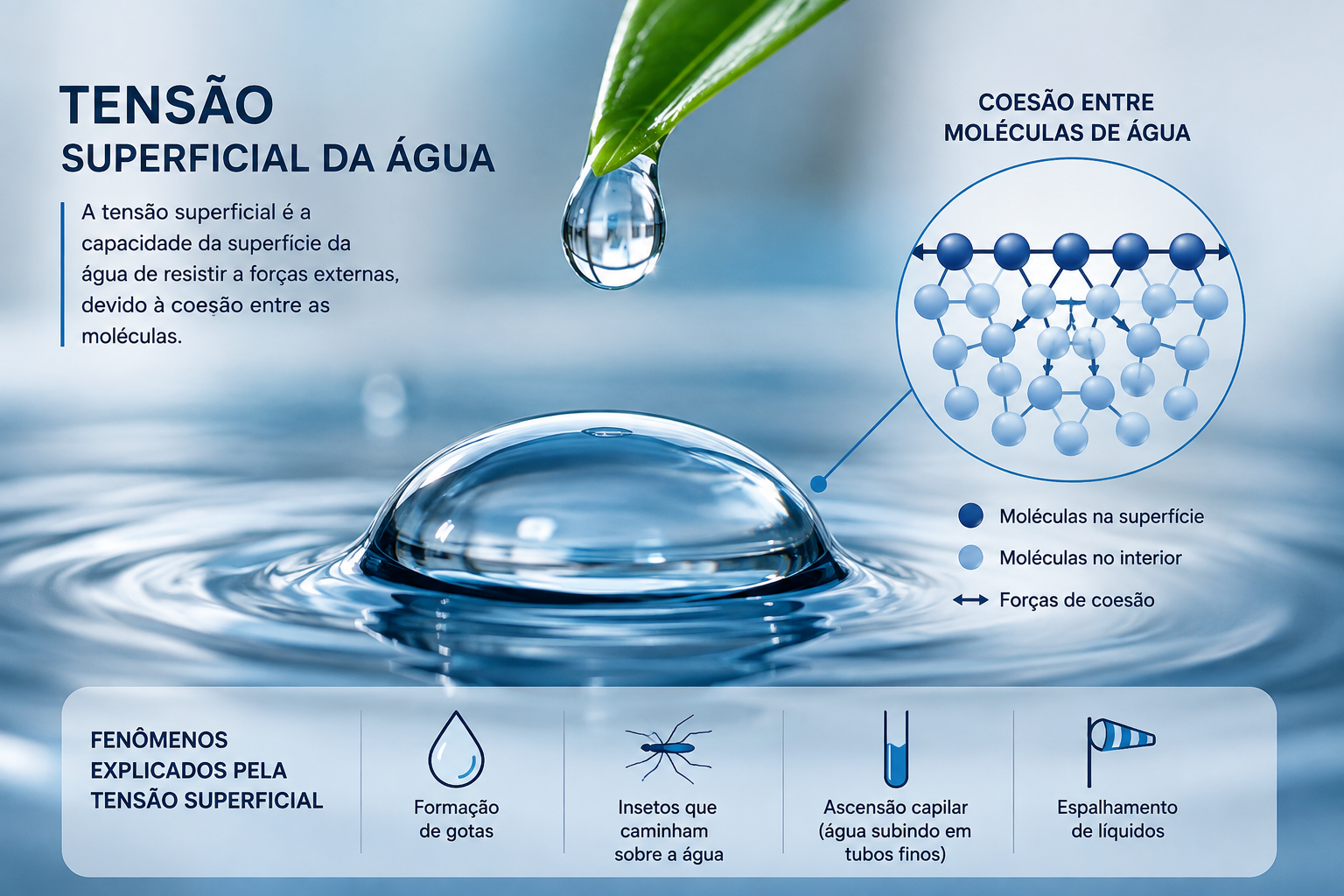 tensão superficial da água