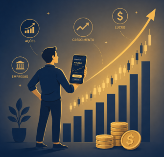 Ilustração representando uma pessoa iniciando os investimentos na bolsa de valores