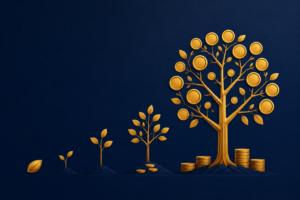 ilustração como desenvolver hábitos financeiros para acumular patrimônio